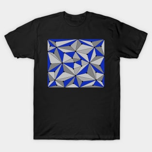 Abstract geometric pattern - gray and blue. T-Shirt